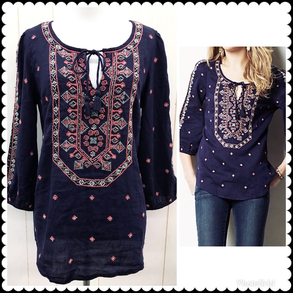 Anthropologie Vanessa Virgina Boho Monaco Top 6